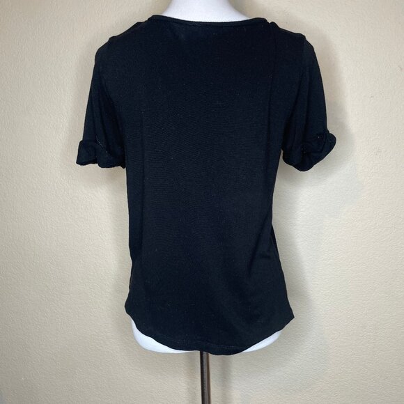 H&M Divided Black Boston Terrier Dog Face Graphic Tee Viscose Shirt Small - Picture 3 of 8